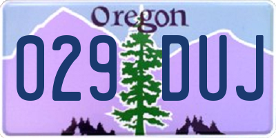 OR license plate 029DUJ