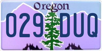 OR license plate 029DUQ