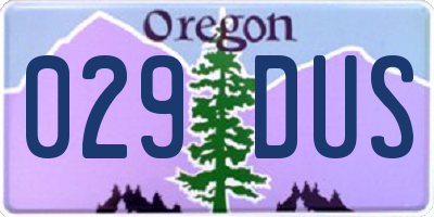 OR license plate 029DUS