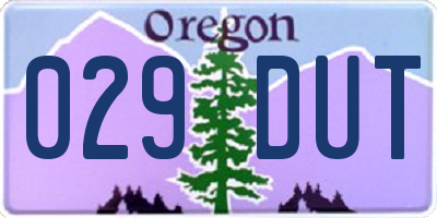 OR license plate 029DUT