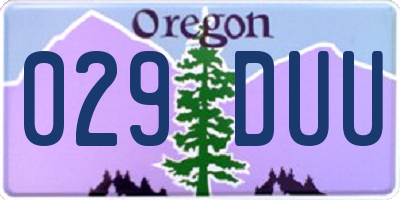 OR license plate 029DUU