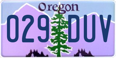 OR license plate 029DUV