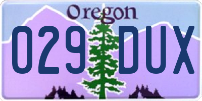OR license plate 029DUX