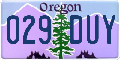 OR license plate 029DUY