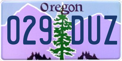 OR license plate 029DUZ