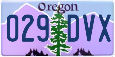 OR license plate 029DVX
