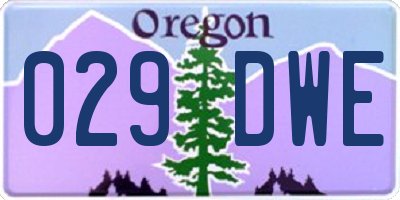 OR license plate 029DWE