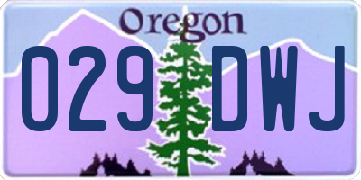 OR license plate 029DWJ