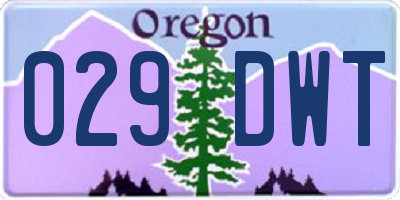OR license plate 029DWT