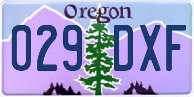 OR license plate 029DXF