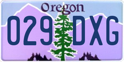 OR license plate 029DXG