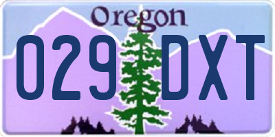 OR license plate 029DXT