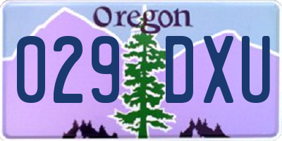 OR license plate 029DXU