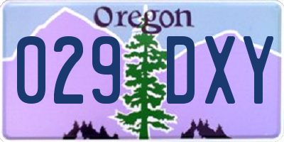 OR license plate 029DXY