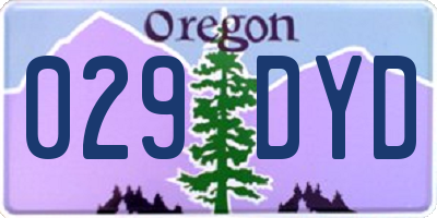 OR license plate 029DYD