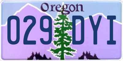 OR license plate 029DYI