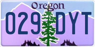OR license plate 029DYT