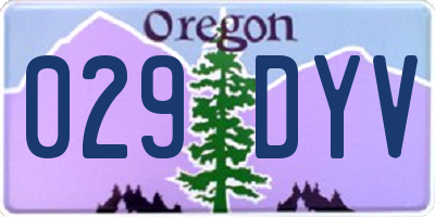 OR license plate 029DYV