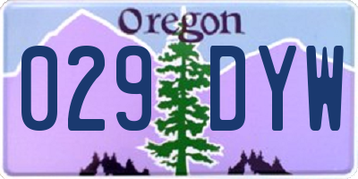 OR license plate 029DYW