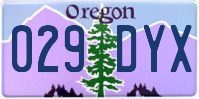 OR license plate 029DYX