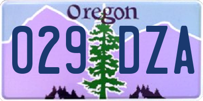 OR license plate 029DZA