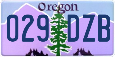 OR license plate 029DZB