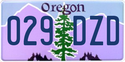 OR license plate 029DZD