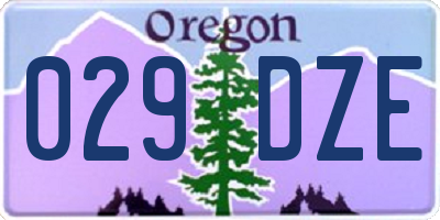 OR license plate 029DZE