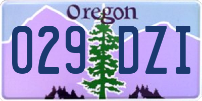 OR license plate 029DZI