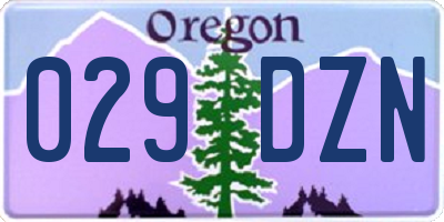 OR license plate 029DZN