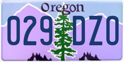 OR license plate 029DZO