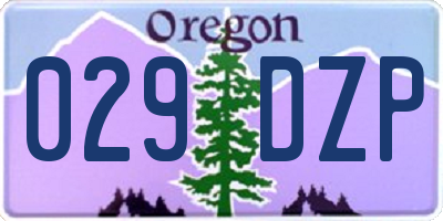 OR license plate 029DZP