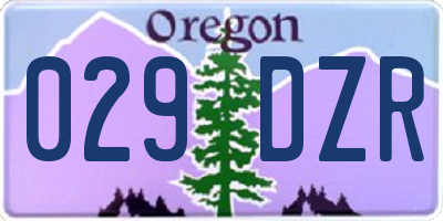 OR license plate 029DZR