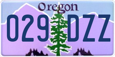 OR license plate 029DZZ