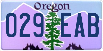 OR license plate 029EAB