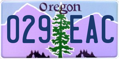 OR license plate 029EAC