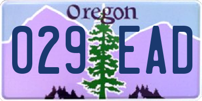 OR license plate 029EAD