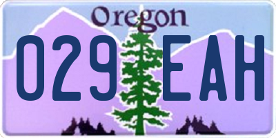 OR license plate 029EAH