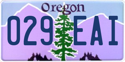 OR license plate 029EAI