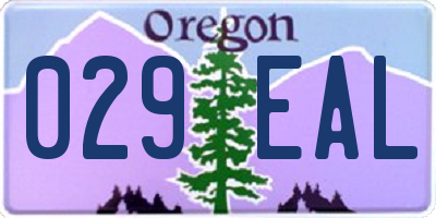 OR license plate 029EAL