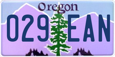 OR license plate 029EAN