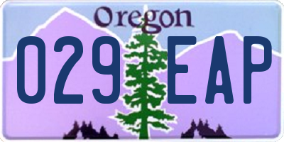 OR license plate 029EAP