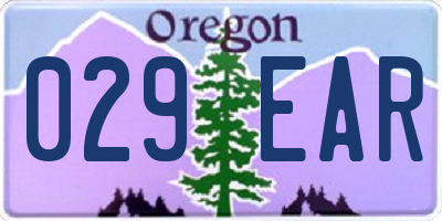 OR license plate 029EAR