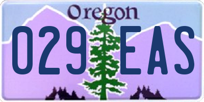 OR license plate 029EAS