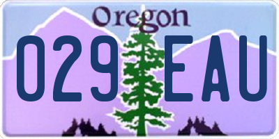 OR license plate 029EAU