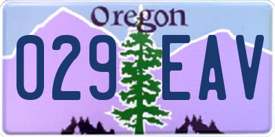 OR license plate 029EAV