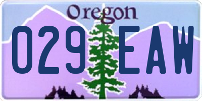 OR license plate 029EAW