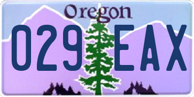 OR license plate 029EAX