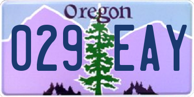 OR license plate 029EAY