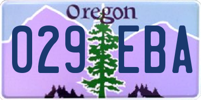 OR license plate 029EBA
